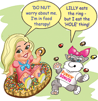 Little girl loves sweets - and espeacially donuts.