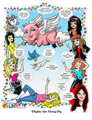 Flying Pig cartoon